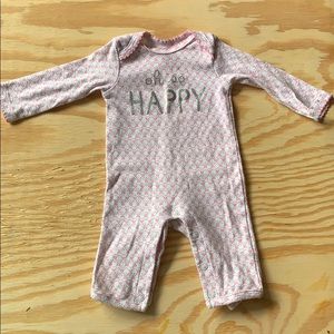 “Oh so happy” Baby girl onesie with snaps